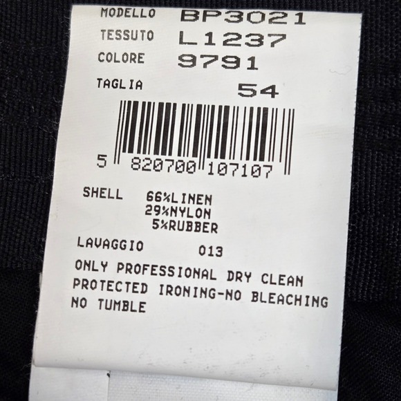 Giorgio Armani Mens Black Linen Blend Wide Leg Trousers Made in Italy Size 54 - Picture 7 of 11